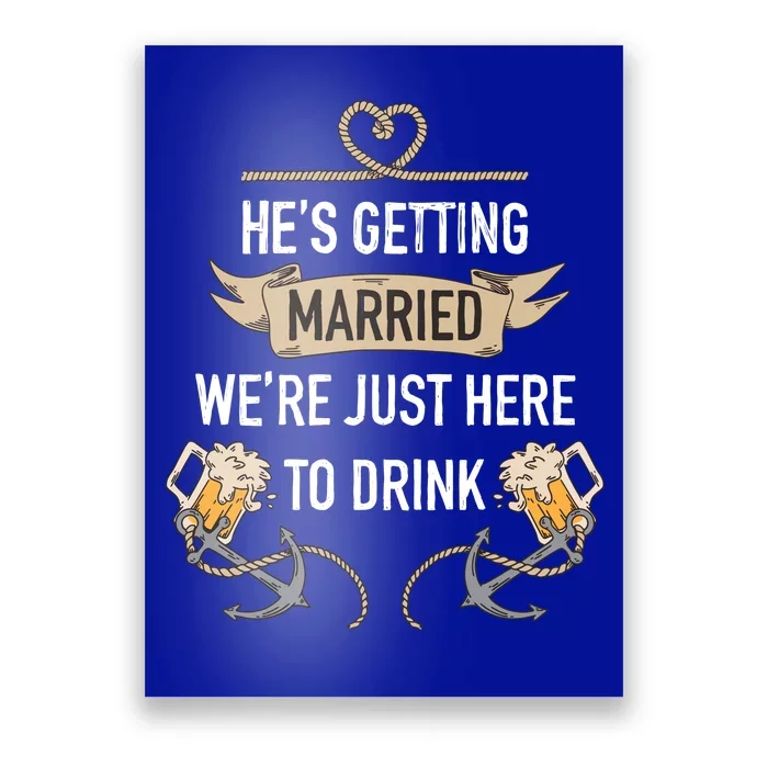 Bachelor Groom Drinking Poster