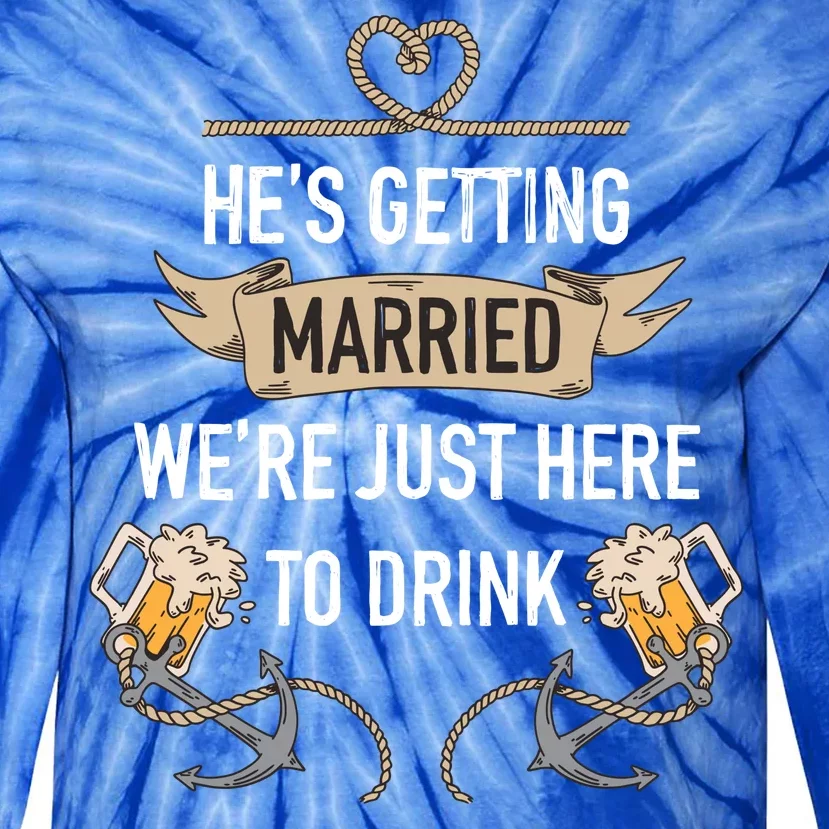 Bachelor Groom Drinking Tie-Dye Long Sleeve Shirt