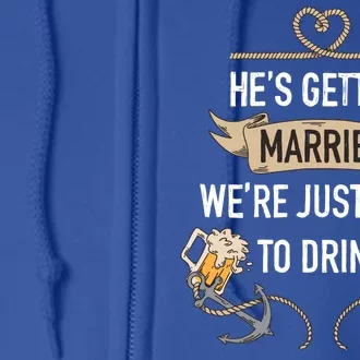 Bachelor Groom Drinking Full Zip Hoodie