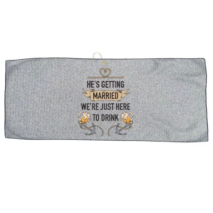 Bachelor Groom Drinking Large Microfiber Waffle Golf Towel