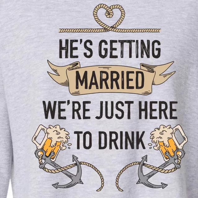 Bachelor Groom Drinking Cropped Pullover Crew