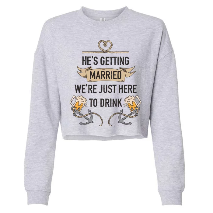 Bachelor Groom Drinking Cropped Pullover Crew