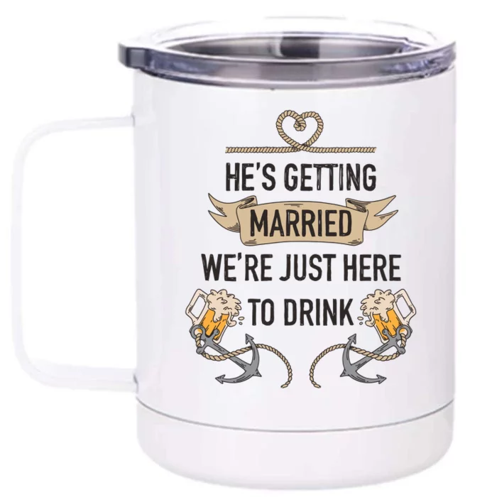 Bachelor Groom Drinking Front & Back 12oz Stainless Steel Tumbler Cup