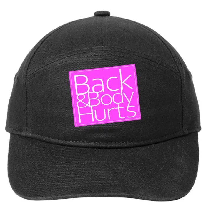 Back & Body Hurts Pink Logo 7-Panel Snapback Hat