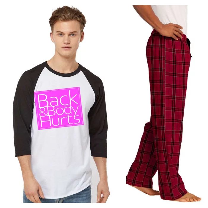 Back & Body Hurts Pink Logo Raglan Sleeve Pajama Set