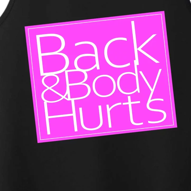 Back & Body Hurts Pink Logo Performance Tank