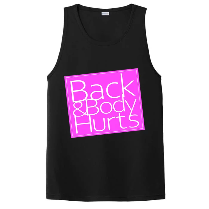 Back & Body Hurts Pink Logo Performance Tank