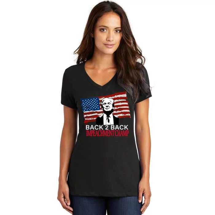 Back 2 Back Impeachment Champ Women's V-Neck T-Shirt