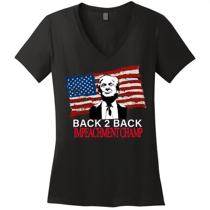 Back 2 Back Impeachment Champ Women's V-Neck T-Shirt