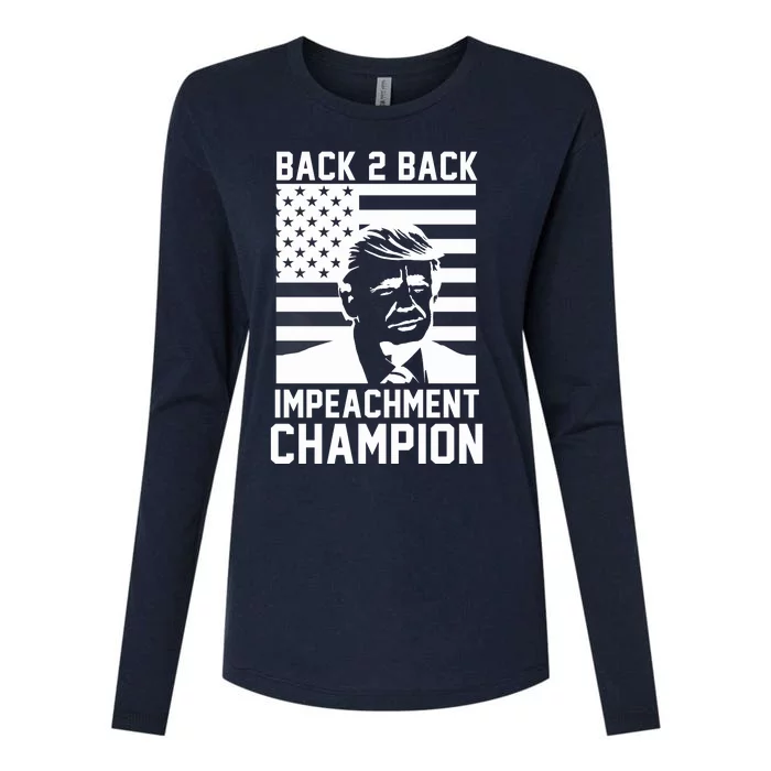 Back 2 Back Impeachment Champion Womens Cotton Relaxed Long Sleeve T-Shirt