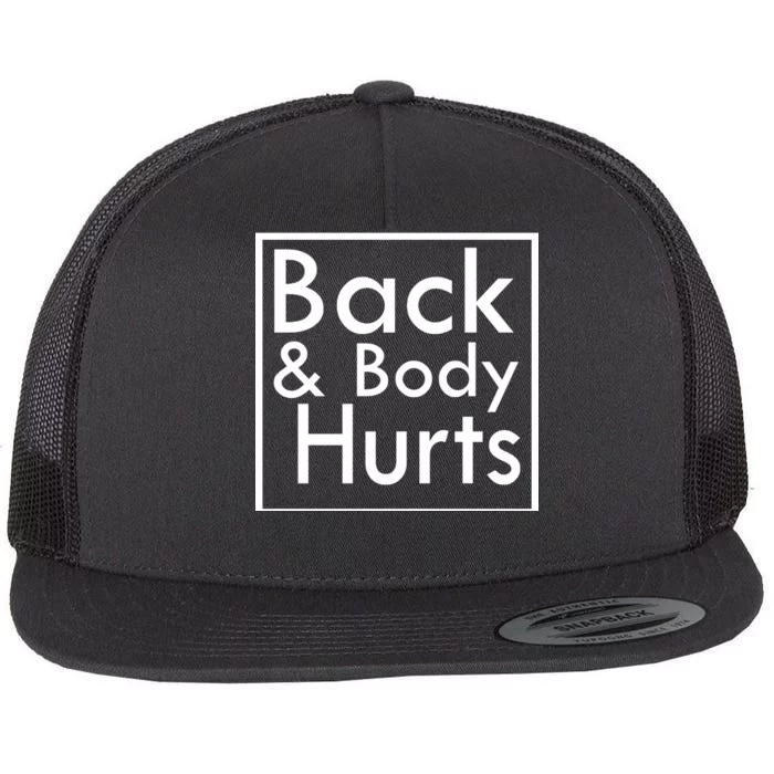 Back And Body Hurts Flat Bill Trucker Hat