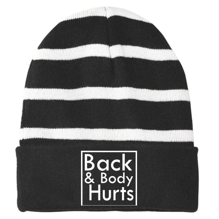 Back And Body Hurts Striped Beanie with Solid Band