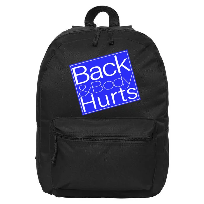 Back and Body Hurts Blue Logo 16 in Basic Backpack