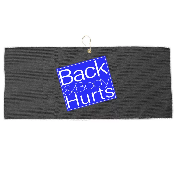 Back and Body Hurts Blue Logo Large Microfiber Waffle Golf Towel