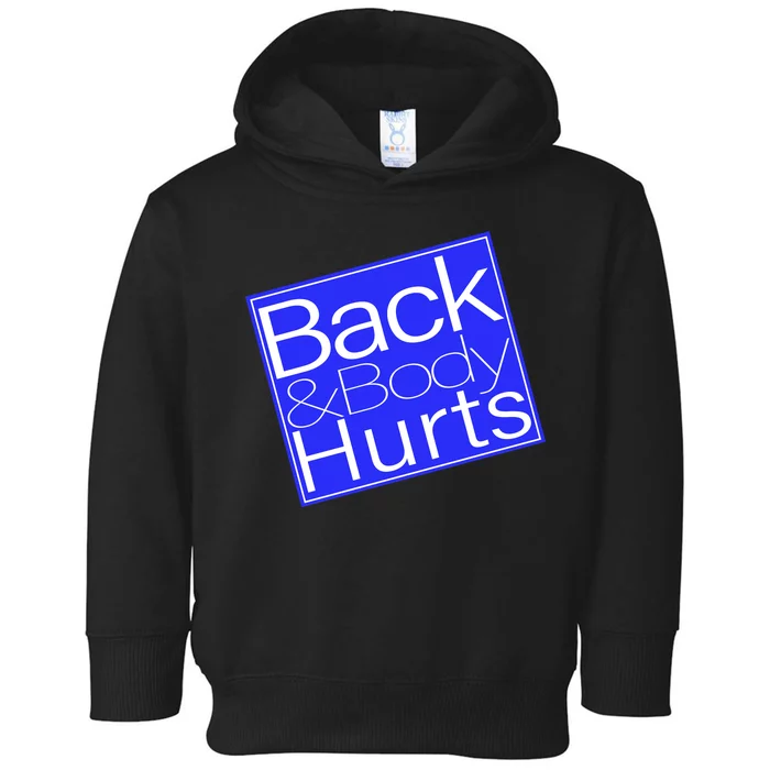 Back and Body Hurts Blue Logo Toddler Hoodie