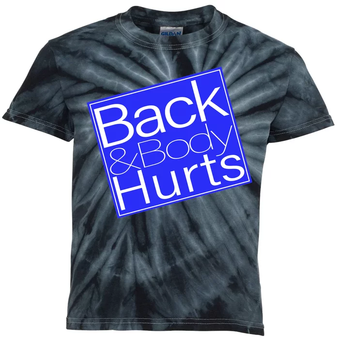 Back and Body Hurts Blue Logo Kids Tie-Dye T-Shirt