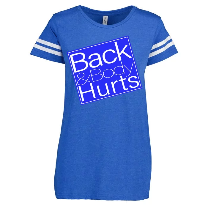 Back and Body Hurts Blue Logo Enza Ladies Jersey Football T-Shirt