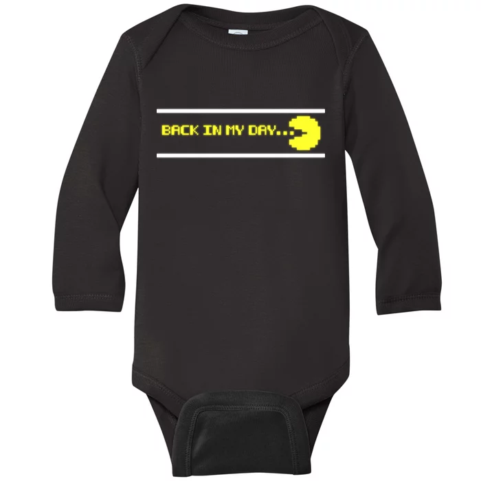 Back In My Day Retro Video Game Baby Long Sleeve Bodysuit