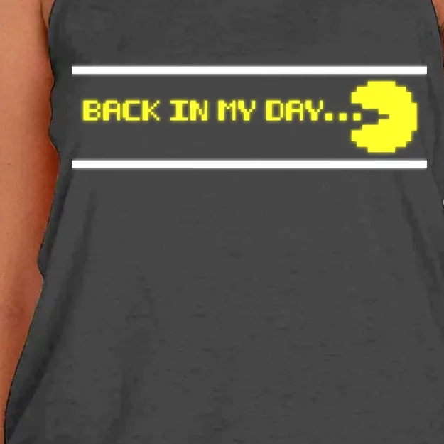 Back In My Day Retro Video Game Women's Knotted Racerback Tank