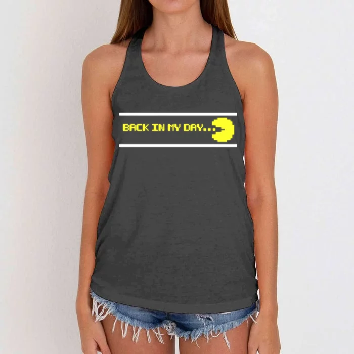 Back In My Day Retro Video Game Women's Knotted Racerback Tank