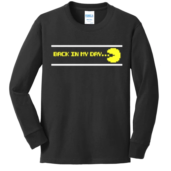 Back In My Day Retro Video Game Kids Long Sleeve Shirt