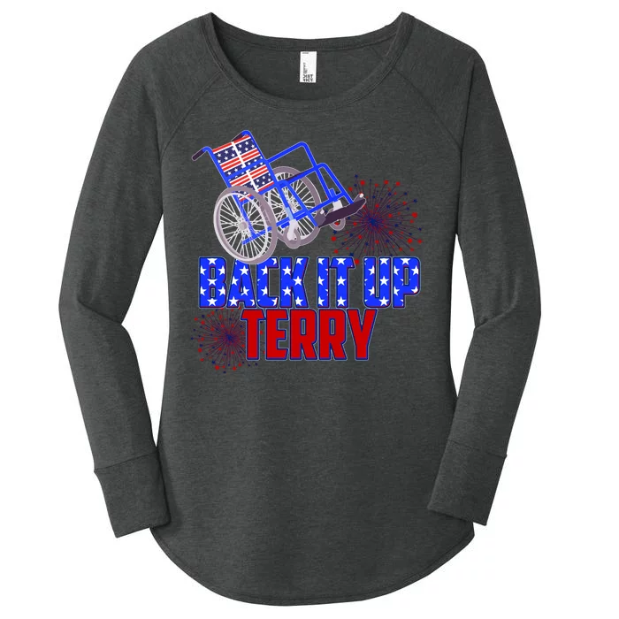 Back It Up Terry Fourth of July Fireworks Women's Perfect Tri Tunic Long Sleeve Shirt