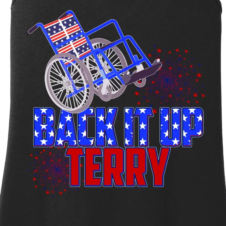 Back It Up Terry Fourth of July Fireworks Ladies Essential Tank