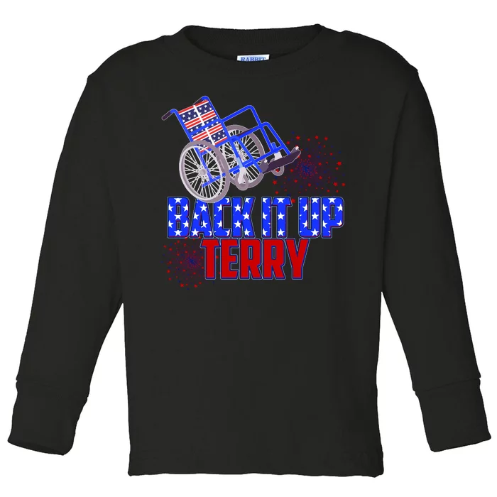 Back It Up Terry Fourth of July Fireworks Toddler Long Sleeve Shirt