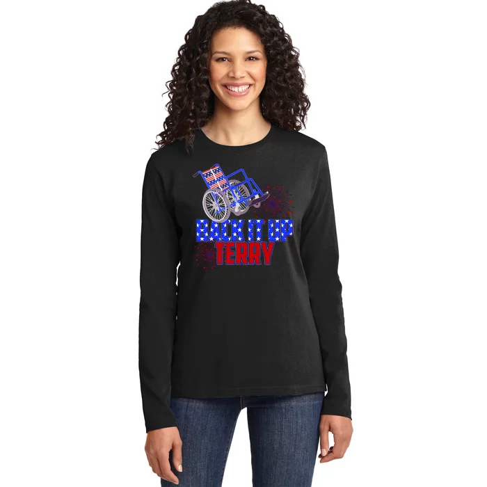 Back It Up Terry Fourth of July Fireworks Ladies Long Sleeve Shirt