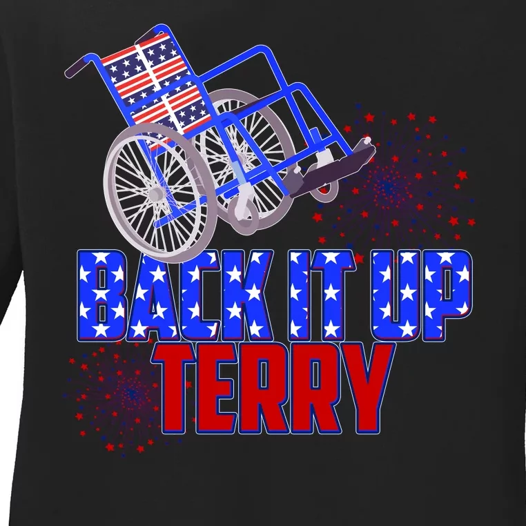 Back It Up Terry Fourth of July Fireworks Ladies Long Sleeve Shirt