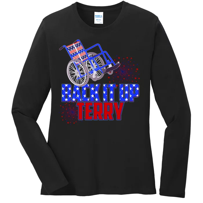 Back It Up Terry Fourth of July Fireworks Ladies Long Sleeve Shirt