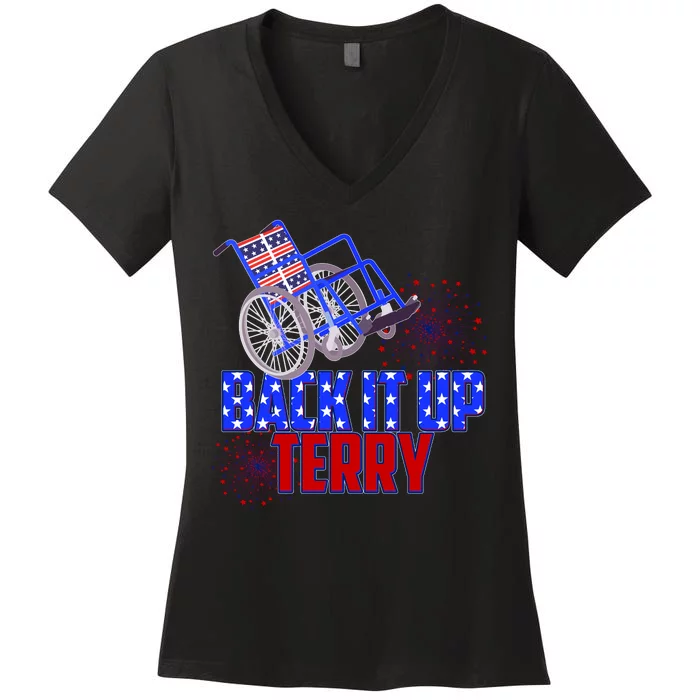 Back It Up Terry Fourth of July Fireworks Women's V-Neck T-Shirt