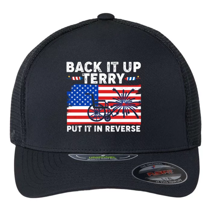 Back It Up Terry Put It In Reverse Funny Fireworks Flexfit Unipanel Trucker Cap