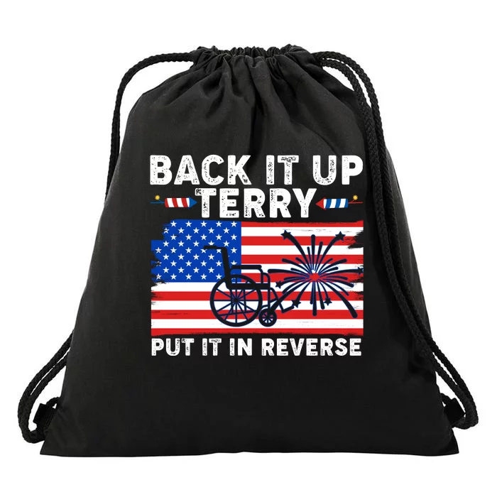 Back It Up Terry Put It In Reverse Funny Fireworks Drawstring Bag