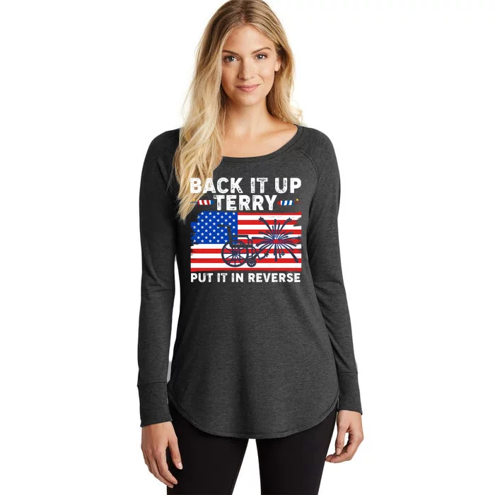 Back It Up Terry Put It In Reverse Funny Fireworks Women's Perfect Tri Tunic Long Sleeve Shirt