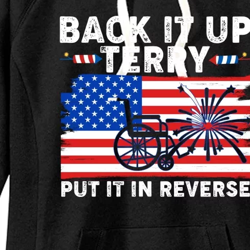 Back It Up Terry Put It In Reverse Funny Fireworks Women's Fleece Hoodie