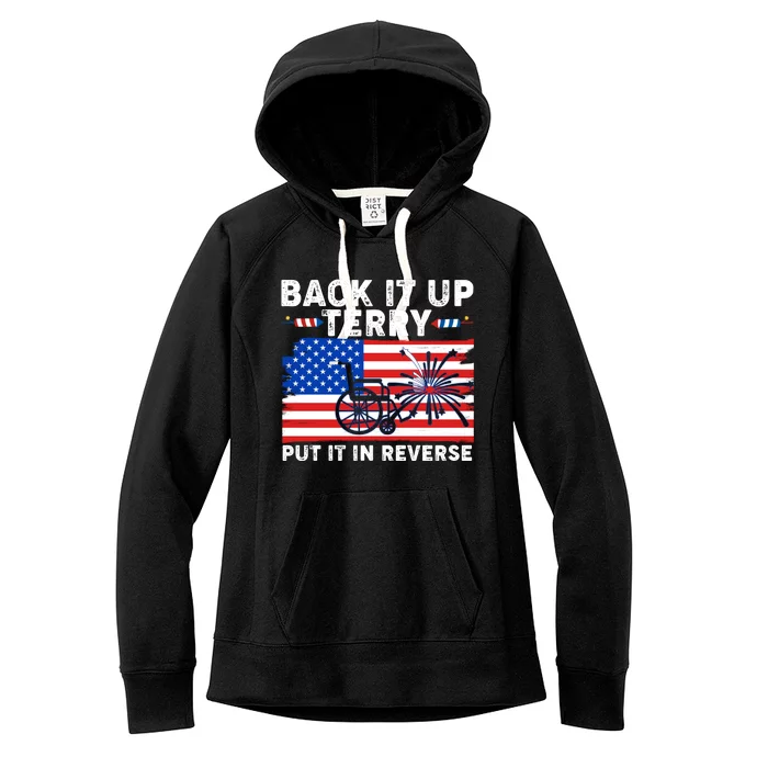 Back It Up Terry Put It In Reverse Funny Fireworks Women's Fleece Hoodie