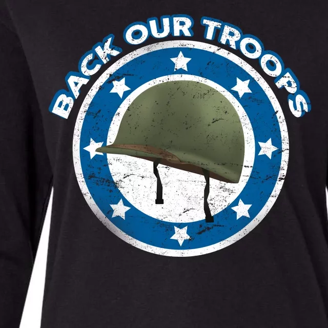 Back Our Troops Womens Cotton Relaxed Long Sleeve T-Shirt