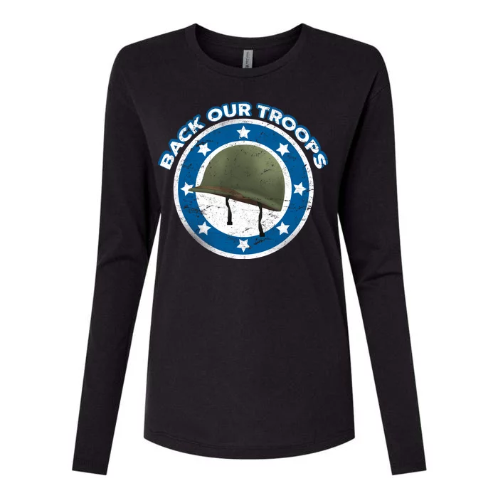 Back Our Troops Womens Cotton Relaxed Long Sleeve T-Shirt