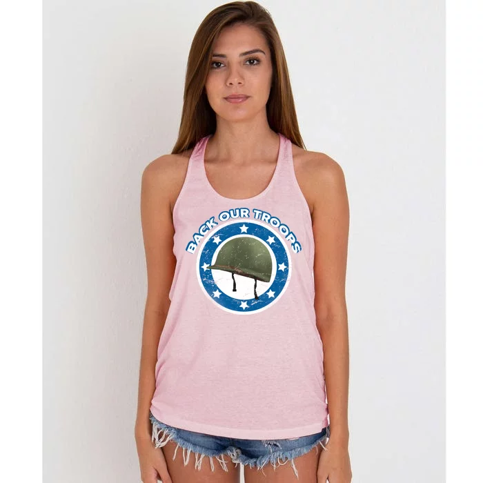 Back Our Troops Women's Knotted Racerback Tank