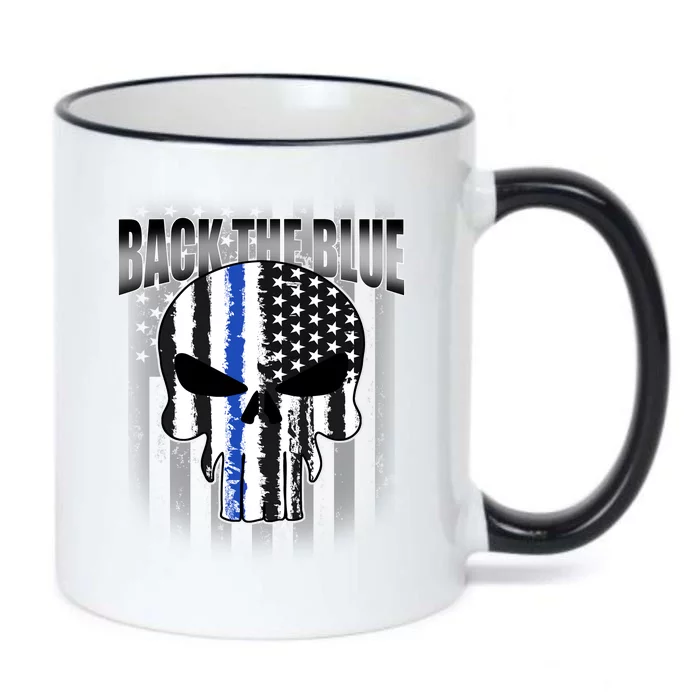 Back The Blue Black Color Changing Mug