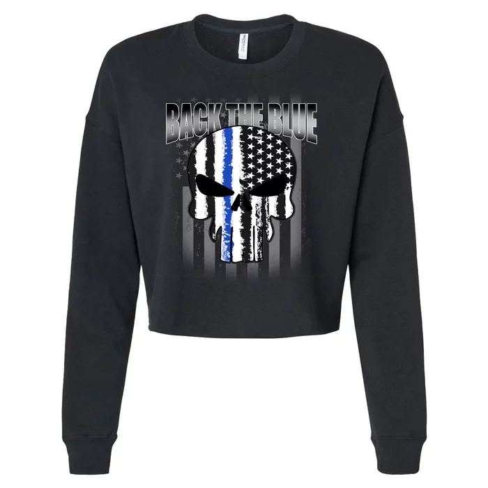 Back The Blue Cropped Pullover Crew