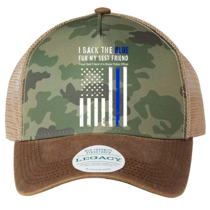 Back The Blue Best Friend Of A Police Officer Legacy Tie Dye Trucker Hat