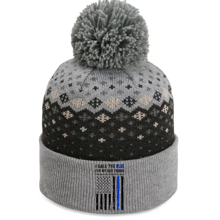 Back The Blue Best Friend Of A Police Officer The Baniff Cuffed Pom Beanie