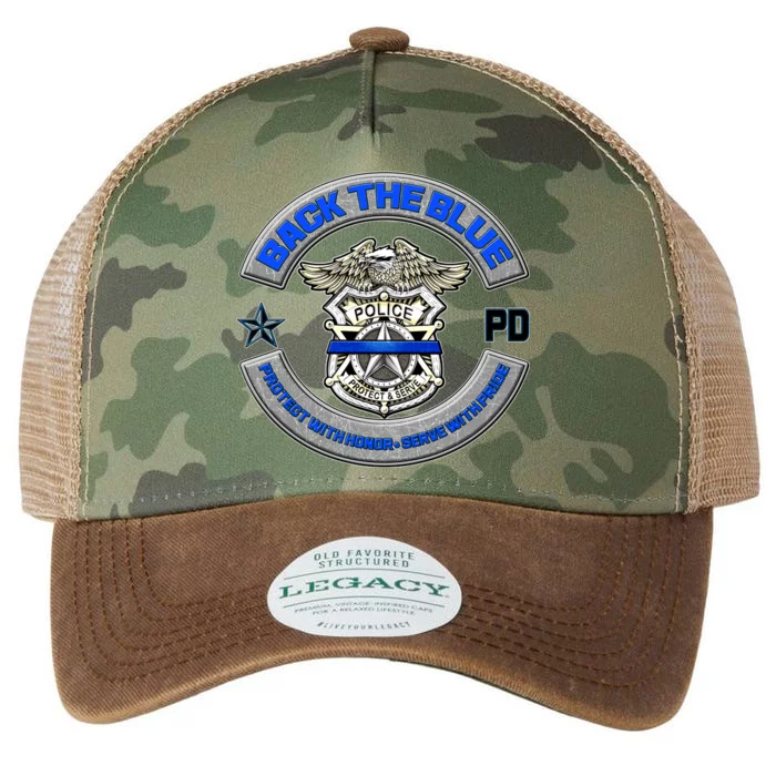 Back The Blue Police Protect And Serve Legacy Tie Dye Trucker Hat