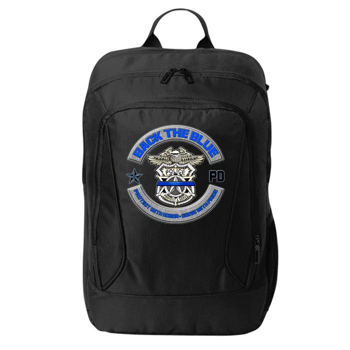 Back The Blue Police Protect And Serve City Backpack