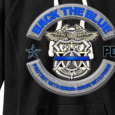 Back The Blue Police Protect And Serve Women's Fleece Hoodie