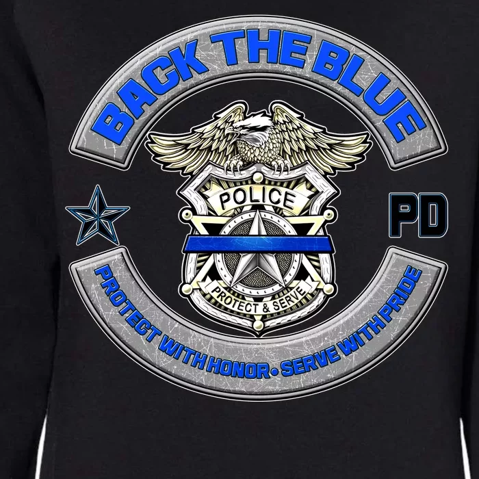 Back The Blue Police Protect And Serve Womens California Wash Sweatshirt