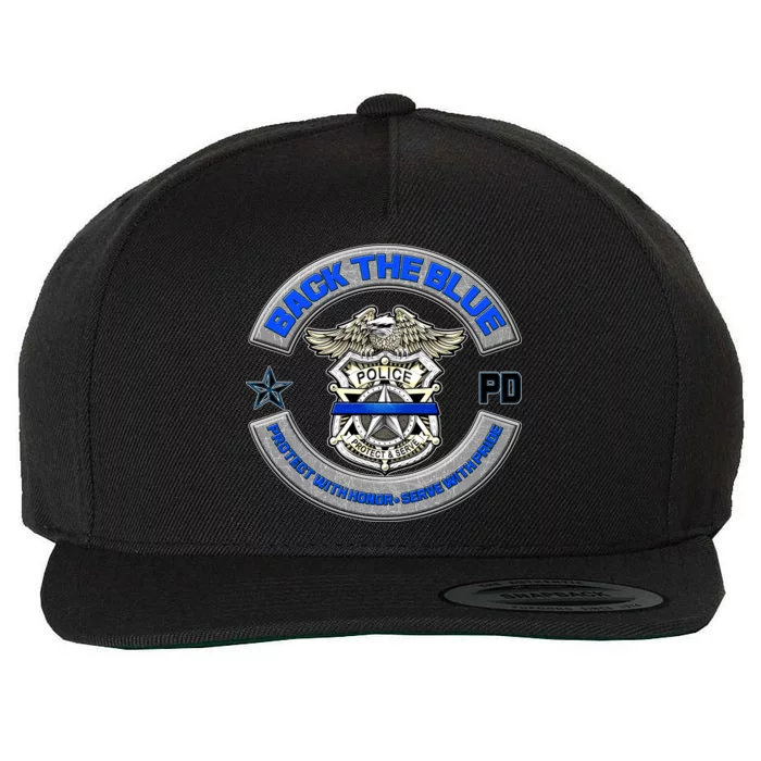 Back The Blue Police Protect And Serve Wool Snapback Cap