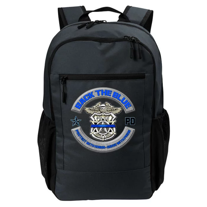 Back The Blue Police Protect And Serve Daily Commute Backpack